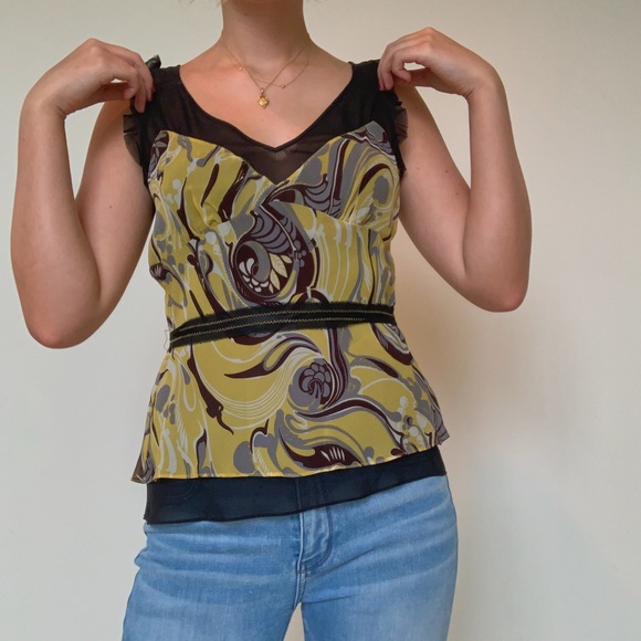 BCBG Pattern Wrap Top - Picture 1 of 4